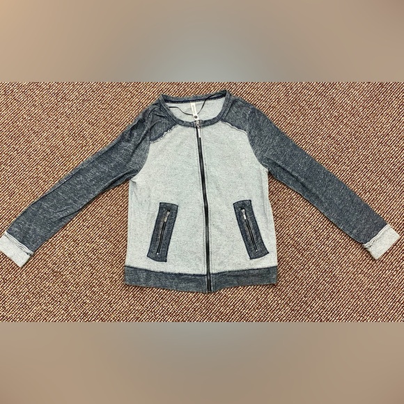 Women's Small Kensie Pieces Cotton/Viscose Blend Pocketed Full Zip Sweatshirt - Picture 2 of 11